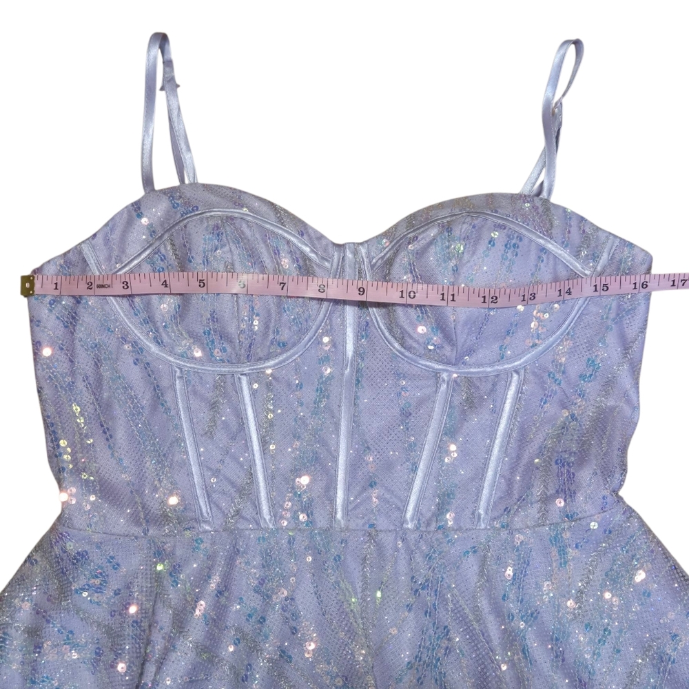 Lavender Sequin Mini Dress - Picture 5 of 9